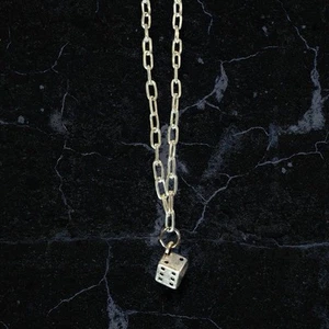 Handmade Silver Dice Charm Chain Adjustable Clasp Bracelet - Picture 1 of 5