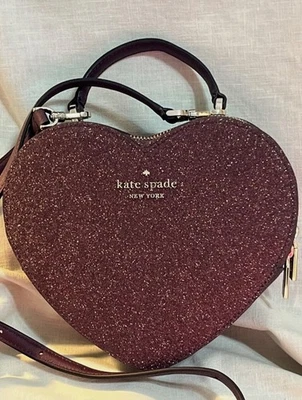 Bolso Kate Spade Love Shack Corazón Brillo Color es Profundo Nova Borgoña, Nuevo con Etiquetas Foto 1 de 4