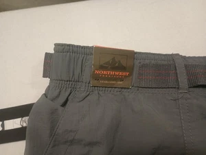 Neu mit Etikett!!! Northwest Territory Packable Cargo Shorts Gürtel groß Herren 2XL grau Nylon - Bild 1 von 13