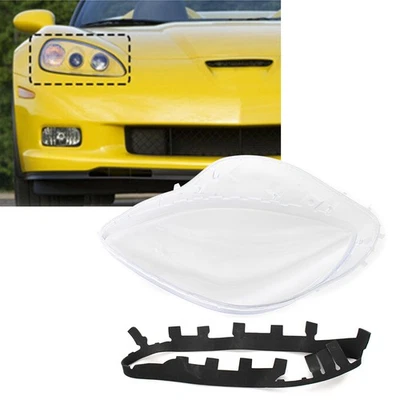 Car Headlight Lens Cover Replacement light lamp Cover fit Chevrolet Corvette C6 — 第 1/4 张图片