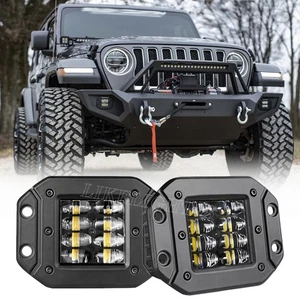 Flush Mount LED Pods Flood Spot Work Light Bar Backup Reverse Fog Offroad 5" - Foto 1 di 12