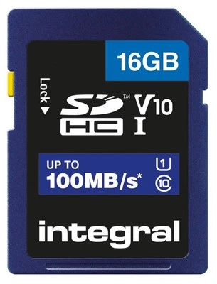 INTEGRAL - Kad Memori SDHC UHS U1 V10 16GB Kelajuan Tinggi 100MB/s - Image 1 of 2