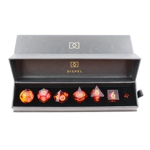 Dispel Messmer's Flame Premium Liquid Core 7-Piece Resin Dice Set in Red - Picture 1 of 9