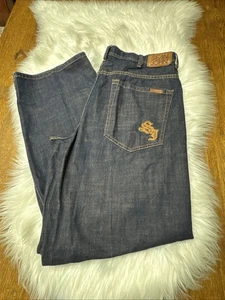 Jeans Sean John 38 blu denim lavaggio scuro uomo larghi hip hop (effettivo 39x32,5") - Foto 1 di 17