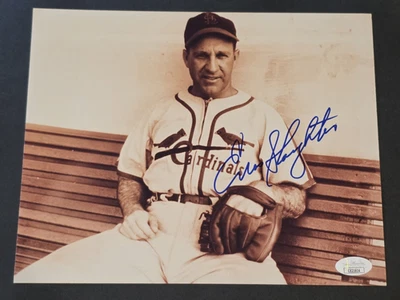 ENOS SLAUGHTER Signed 8x10 Photo-HALL OF FAME-ST. LOUIS CARDINALS-JSA - Image 1 of 4