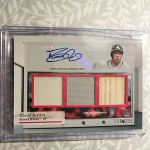 2024 Topps Museum Collection Triple Relic Auto SWTRA-DJU David Justice /299 - Picture 1 of 2