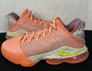 Nike LeBron 19 Low Shoes Aloha Crimson Bliss Atomic Green DQ8344-600 Size 8 - Picture 1 of 19