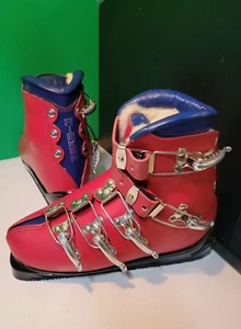 Vintage Rieker Ski Boots RED Leather Size 5 M K37R Germany NOS/WBOX Fur Lined - Picture 1 of 9