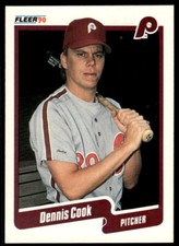 1990 Fleer Baseball Card Dennis Cook Philadelphia Phillies #554