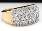 Unisex Vintage Fine Anniversary Ring 14k Yellow Gold Natural Diamond