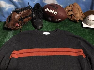 Covington Men's Gray and Orange Stripe Pullover Crew Neck Sweater XL 16 S6 - Picture 1 of 5
