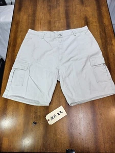 Wrangler Cargo Shorts 42 X 10 Blue Men's Beige Denim Made in USA - Picture 1 of 20