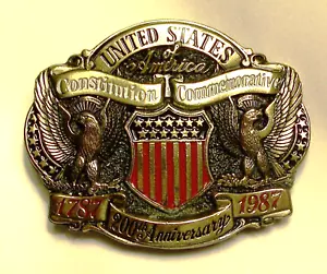 NEW: U.S. Constitution Commemorative 200th Anniversary Ltd. Edition Belt Buckle - Picture 1 of 2