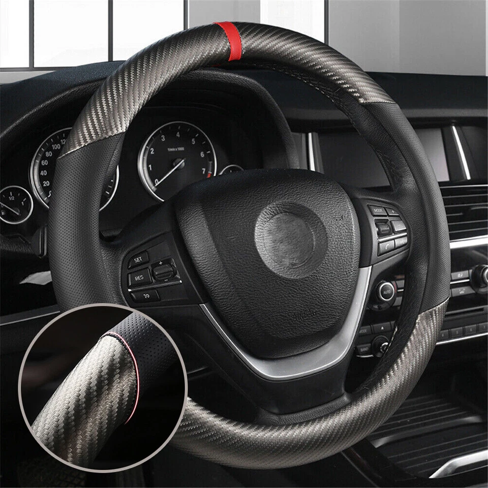 Auto KOHLEFASER Lenkradbezug Lenkradschoner Lenkradschutz Lenkradhülle Ø37-38cm - Bild 1 von 4