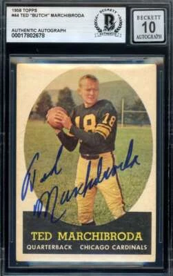 Ted Butch Marchibroda Gem Mint 10 Beckett BAS Signed 1958 Topps Autograph - Image 1 of 2