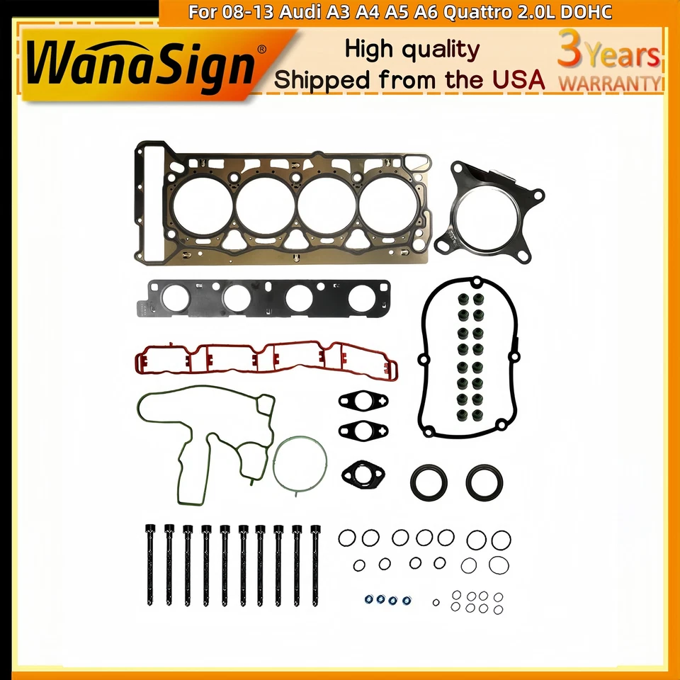 MLS Head Gasket Set and Bolts Fits For 08-13 Audi A3 A4 A5 A6 Quattro 2.0L DOHC - Image 1 of 4