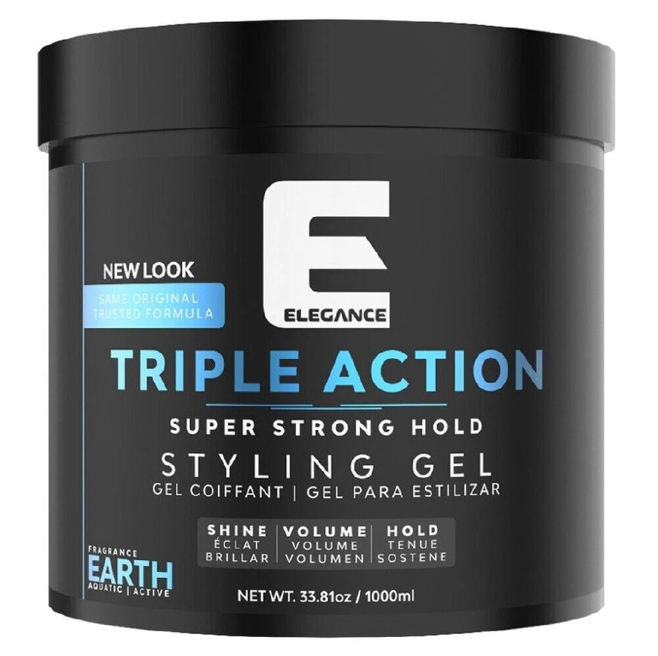 Elégance Triple Action Hair Gel, Blue - 33.8oz