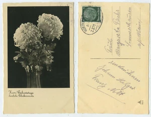 65758 - Blumen in Vase - Geburtstag - Echtfoto - Ansichtskarte, gelaufen - Imagen 1 de 1