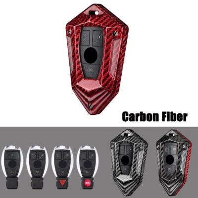 Funda de fibra de carbono para llave de coche para Benz C E S CLA CLS CLK GLK W203 W204 W212  Foto 1 de 4
