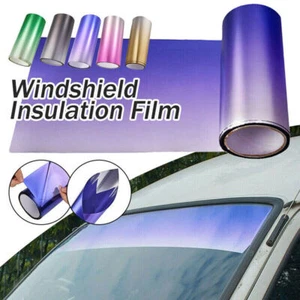 Car Windshield Tint Film Strip Sun Shade Visor Sticker UV Block Cover Protector - Foto 1 di 22