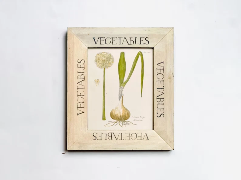 Vtg Botanical Lithograph Hand-Tinted Signed Art Print Farmhouse Cottage Decor - Image 1 of 4