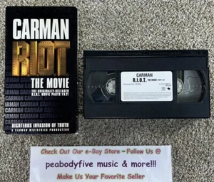 CARMAN R.I.O.T. The Movie (Parts 1 & 2 On One Tape) RARE VHS - Carman Ministries - Picture 1 of 2