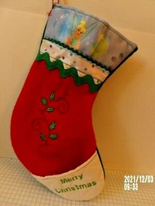 Tinker Bell Weihnachtsfeiertag Strumpf bestickt, Handarbeit Unikat, 9 Zoll - Bild 1 von 12