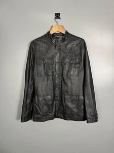 NWOT Roberto Cavalli Distressed Men's Very Rare Leather Jacket MA+ Style Size 52 - Picture 1 of 19
