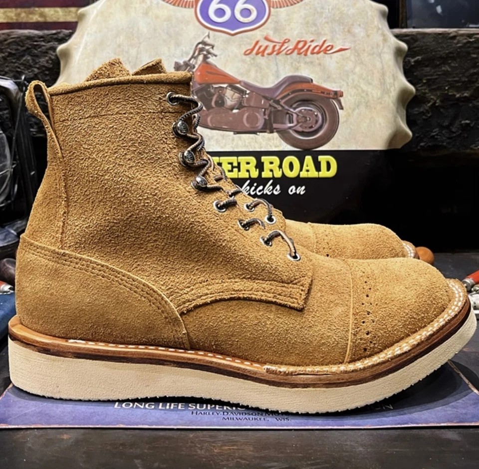 Handmade Goodyear Suede Genuine Leather Desert Boots Retro Round Toe Boots - Image 1 of 4