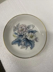 Royal Worcester kleine Bone China Schale mit Blumen Goldrand - Bild 1 von 4