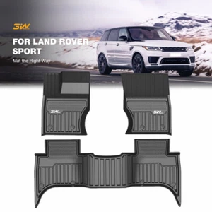 3W All Weather Rubber Floor Mats 2 Rows For 2014-2022 Range Rover Sport Liners - Picture 1 of 12