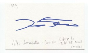 Ilkka Jarvi-Laturi Signed 3x5 Index Card Autographed Signature Film Director