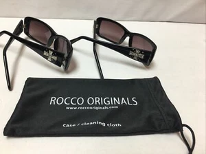 ROCCO SHADES Originals Sunglasses 2 Pair +  Cloth Cleaning Bag  Black EUC! - Picture 1 of 11