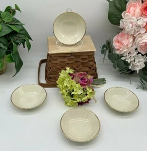 "Tazón de fruta/salsa Johann Haviland China Bavaria 4 elegancia banda de oro marfil 4 7/8" - Imagen 1 de 11