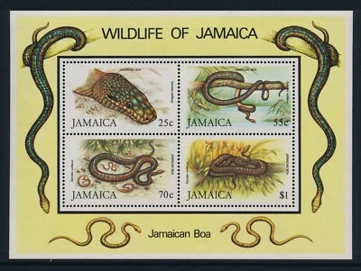 Jamaica Scott #594a Souvenir Sheet (4 Snake Stamps) EF Centering (MNH) - Image 1 of 2