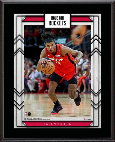 Jalen Green Houston Rockets 10.5" x 13" Sublimated Player Plaque Cover