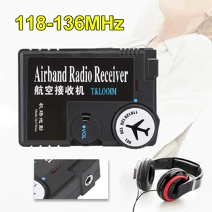 Air Band Portable Radio Receiver Airband Aviation Air Ground Receiver +Earphones - Picture 1 of 11