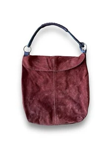 Vintage Y2K Henri Lou Orange Suede Leather Hobo Bag - Picture 1 of 19