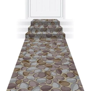 Cobblestone Polyester Aisle Runner 24" x 10' With Double-Stick Tape Medieval - Picture 1 of 2