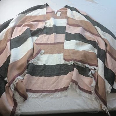 Francesca's Collections Striped Shawl Poncho Cape Womens One size NWT - Image 1 of 4