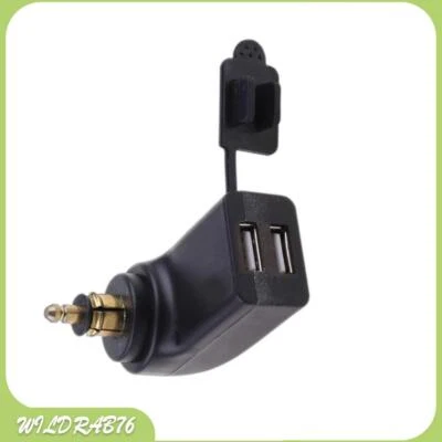 Black Dual USB 4.8A Motorcycle Charger Adapter Waterproof Fit BMW Din Hella Plug - Imagem 1 de 4