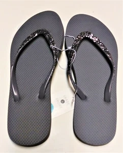 Women's Brynn Flip Flop Sandals Shade & Shore™ Size 6 Grey Glitter Sparkle NEW - Picture 1 of 3