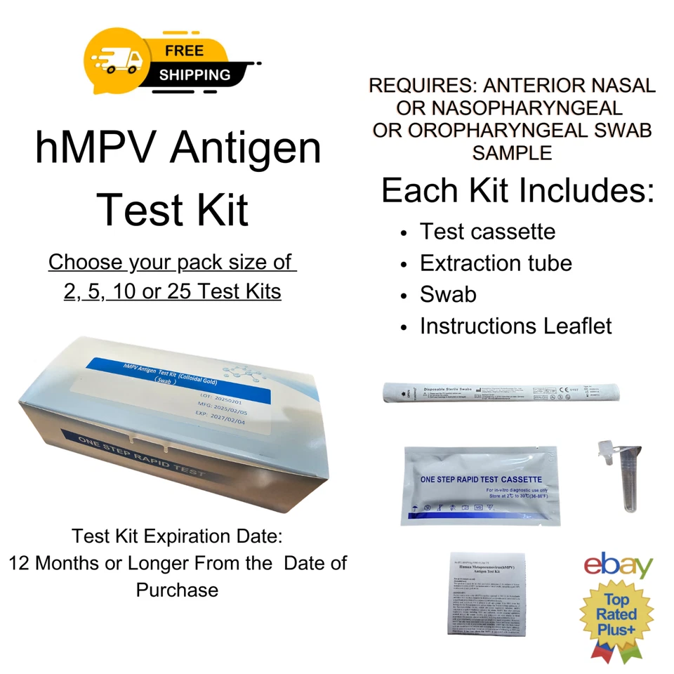 hMPV Antigen Test Kit - Pack 2, 5, 10, 25 (Free Shipping!) - Image 1 of 1