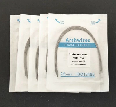 5 Packs Stainless Steel Round Arch Wire Dental Orthodontic Bows Arcs 10pcs/pack - Image 1 of 4