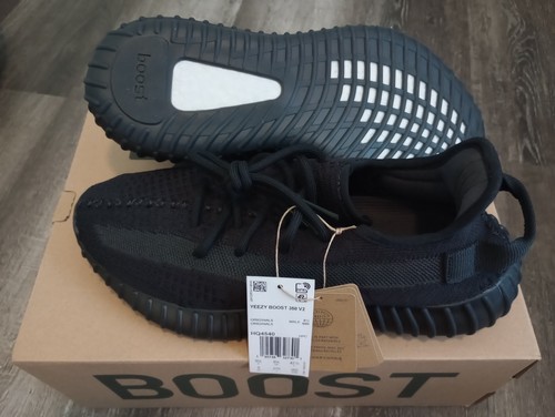 Adidas Yeezy Boost 350 V2 da uomo taglia 9 nero non riflettente FU9006 Kanye West