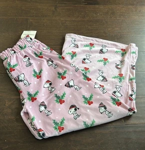Munki Munki Damen Snoopy Pyjamahose Gr. L Neu Weihnachten Holly Berry weites Bein - Bild 1 von 1