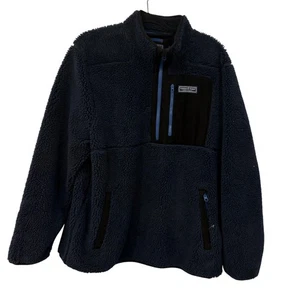Vineyard Vines SuperShep Pullover Mens XL Sherpa Fleece Navy Blue Jacket 2023 - Picture 1 of 8