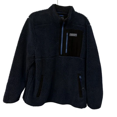 Vineyard Vines SuperShep Pullover Mens XL Sherpa Fleece Navy Blue Jacket 2023 - Image 1 of 4