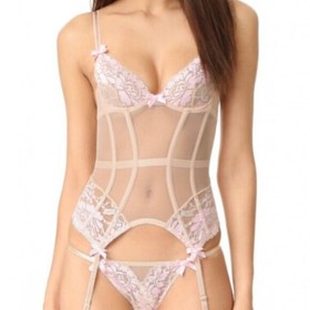 Agent Provocateur Nude Pink Lace Gianna Basque Corset - 32C