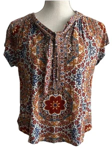 Top Democracy Bohemio Estampado Floral con Corbata en el Cuello Talla PM - Imagen 1 de 6